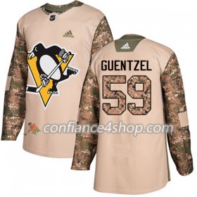Adidas Maillot de Hockey Pittsburgh Penguins Jake Guentzel 59 2017-2018 Camo Veterans Day Practice Authentic - Homme